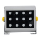 GloboStar® FLOOD-HENA 90641 Προβολέας Wall Washer για Φωτισμό Κτιρίων LED 24W 2400lm 30° DC 24V Αδιάβροχο IP65 Μ22.5 x Π6 x Υ16.5cm Πολύχρωμο RGB DMX512 - Ασημί - 3 Years Warranty