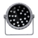 GloboStar® FLOOD-MENA 90647 Προβολέας Wall Washer με Αντιθαμβωτική Γρίλια για Φωτισμό Κτιρίων LED 24W 2040lm 30° DC 24V Αδιάβροχο IP65 Φ23 x Υ18cm Πολύχρωμο RGBW DMX512 - Ασημί - 3 Years Warranty