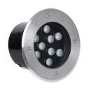 GloboStar® UNDERGROUND-TINA 90664 Χωνευτό Φωτιστικό Σποτ Δαπέδου LED 9W 990lm 30° DC 24V Αδιάβροχο IP65 Φ16 x Υ9cm Θερμό Λευκό 2700K - Ανοξείδωτο Ατσάλι - 3 Χρόνια Εγγύηση