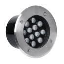 GloboStar® UNDERGROUND-TINA 90668 Χωνευτό Φωτιστικό Σποτ Δαπέδου LED 12W 1380lm 30° DC 24V Αδιάβροχο IP65 Φ16 x Υ9cm Φυσικό Λευκό 4500K - Ανοξείδωτο Ατσάλι - 3 Years Warranty