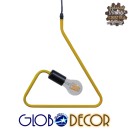 GloboStar® LIBBY 01097-1 Μοντέρνο Κρεμαστό Παιδικό Φωτιστικό Οροφής Μονόφωτο 1 x E27 Κίτρινο Μεταλλικό Φ31 x Υ100cm