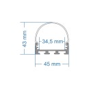 GloboStar® SURFACEPENDANT-PROFILE 70871-3M Προφίλ Αλουμινίου - Βάση & Ψύκτρα Ταινίας LED με Λευκό Γαλακτερό Κάλυμμα - Επιφανειακή & Κρεμαστή Χρήση - Πατητό Κάλυμμα - Λευκό - 3 Μέτρα - Μ300 x Π4.5 x Υ4.2cm