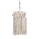 GloboStar® CONGO 36206 Boho - Μακραμέ - Macrame Κρεμαστό Φωτιστικό Οροφής Μονόφωτο 1 x E27 Πλεκτό Χειροποίητο Μπεζ Υφασμάτινο με Σχοινί Φ30 x Υ50cm