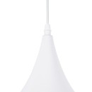 GloboStar® SHANGHAI WHITE 01026-A Μοντέρνο Κρεμαστό Φωτιστικό Οροφής Μονόφωτο 1 x E27 Λευκό Μεταλλικό Καμπάνα Φ25 x Υ30cm