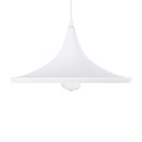 GloboStar® SHANGHAI WHITE 01026-B Μοντέρνο Κρεμαστό Φωτιστικό Οροφής Μονόφωτο 1 x E27 Λευκό Μεταλλικό Καμπάνα Φ37 x Υ17cm