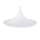 GloboStar® SHANGHAI WHITE 01026-B Μοντέρνο Κρεμαστό Φωτιστικό Οροφής Μονόφωτο 1 x E27 Λευκό Μεταλλικό Καμπάνα Φ37 x Υ17cm