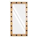 GloboStar® MAKEUP MIRROR-160x80-1 Μοντέρνος Καθρέπτης Μακιγιάζ με Πλαίσιο Φυσικού Ξύλου με Διακόπτη On/Off 20 x E27 AC220-240V - Μ80 x Π7 x Υ160cm - Μπεζ Δρυς