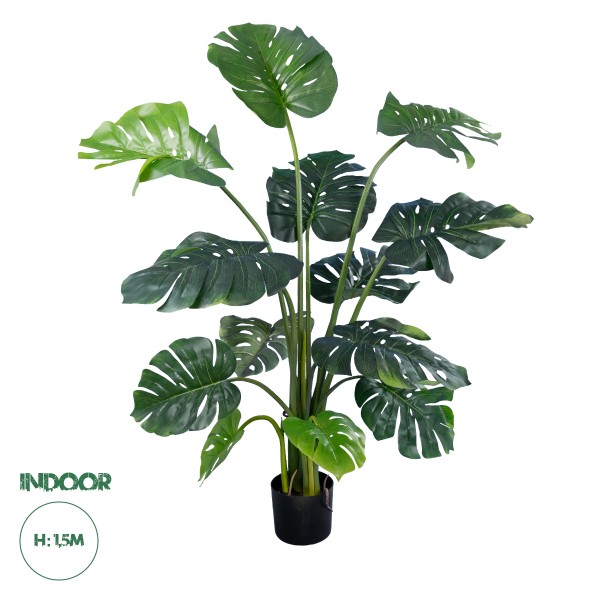 GloboStar® Artificial Garden MONSTERA 20003 Τεχνητό Διακοσμητικό Φυτό Μονστέρα Υ150cm