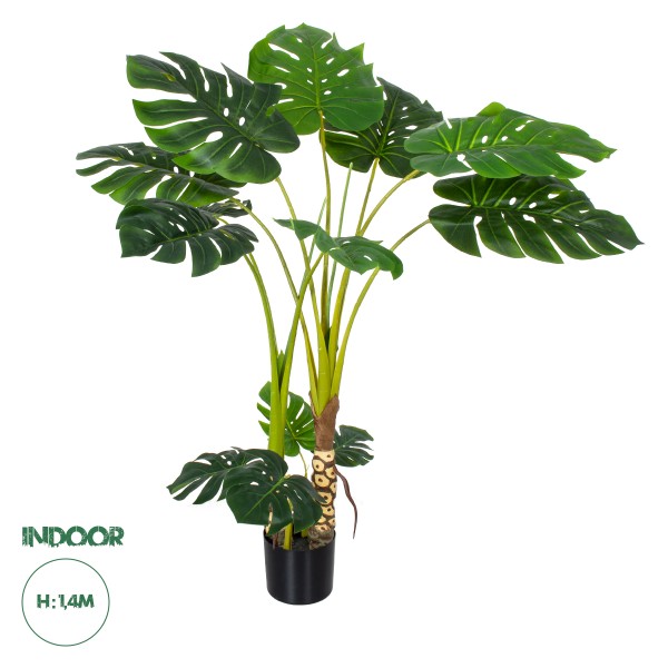 GloboStar® Artificial Garden MONSTERA 20004 Τεχνητό Διακοσμητικό Φυτό Μονστέρα Υ140cm