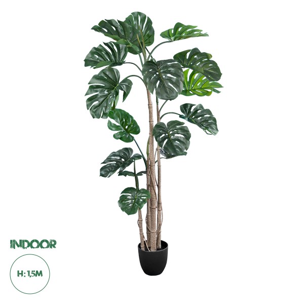 GloboStar® Artificial Garden MONSTERA 20006 Τεχνητό Διακοσμητικό Φυτό Μονστέρα Υ150cm