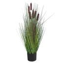 GloboStar® Artificial Garden TYPHA ANGUSTIFOLIA GRASS 20069 Τεχνητό Διακοσμητικό Φυτό Γρασίδι της Τύφας Υ90cm