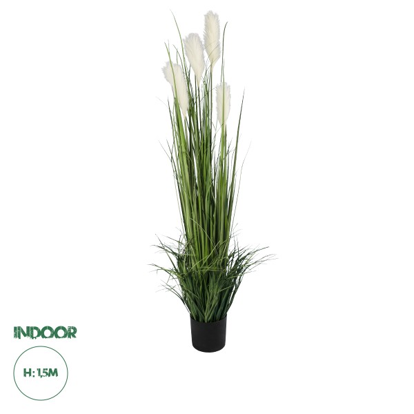 GloboStar® Artificial Garden PAMPAS GRASS 20106 Τεχνητό Διακοσμητικό Φυτό Γρασίδι της Πάμπας Υ150cm