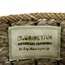 GloboStar® Artificial Garden SAMOS 20303 Διακοσμητικό Πλεκτό Καλάθι - Κασπώ Γλάστρα - Flower Pot Μπεζ με Καφέ Φ22cm x Υ34cm