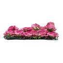 GloboStar® Artificial Garden ROSES STORY 20357 Τεχνητό Διακοσμητικό Πάνελ Λουλουδιών - Κάθετος Κήπος σύνθεση Βυσσινί Τριαντάφυλλα Μ40 x Π60 x Υ15cm