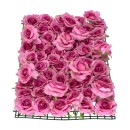 GloboStar® Artificial Garden ROSES STORY 20357 Τεχνητό Διακοσμητικό Πάνελ Λουλουδιών - Κάθετος Κήπος σύνθεση Βυσσινί Τριαντάφυλλα Μ40 x Π60 x Υ15cm