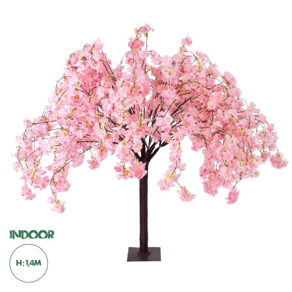 GloboStar® Artificial Garden PINK CHERRY BLOSSOM TREE 20359 Τεχνητό Διακοσμητικό Δέντρο Ροζ Άνθος Κερασιάς Υ140cm