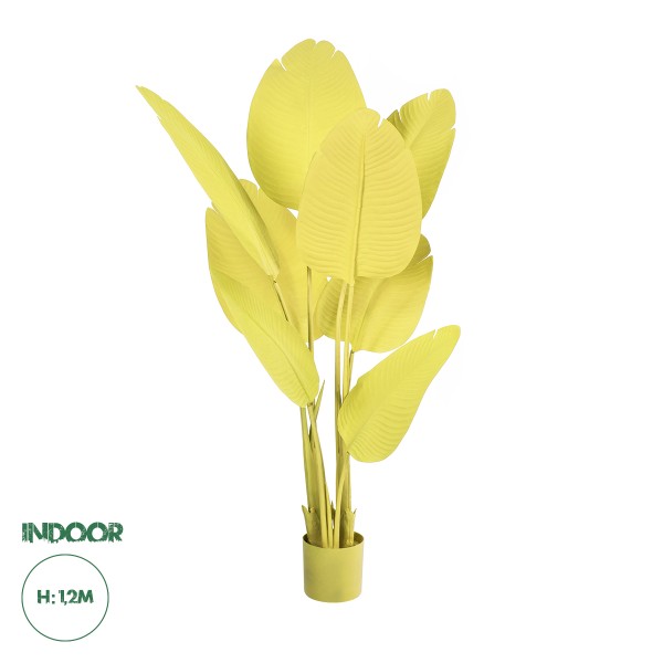 GloboStar® Artificial Garden YELLOW STRELITZIA 20367 Τεχνητό Διακοσμητικό Φυτό Κίτρινη Στερλίτσια Υ120cm