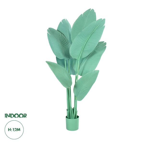 GloboStar® Artificial Garden TURQUOISE STRELITZIA 20368 Τεχνητό Διακοσμητικό Φυτό Τιρκουάζ Στερλίτσια Υ120cm