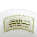 GloboStar® Artificial Garden KASOS 20444 Πήλινο Κεραμικό Κασπώ Γλάστρα - Flower Pot Λευκό με Χρυσό Φ15cm x Υ15cm