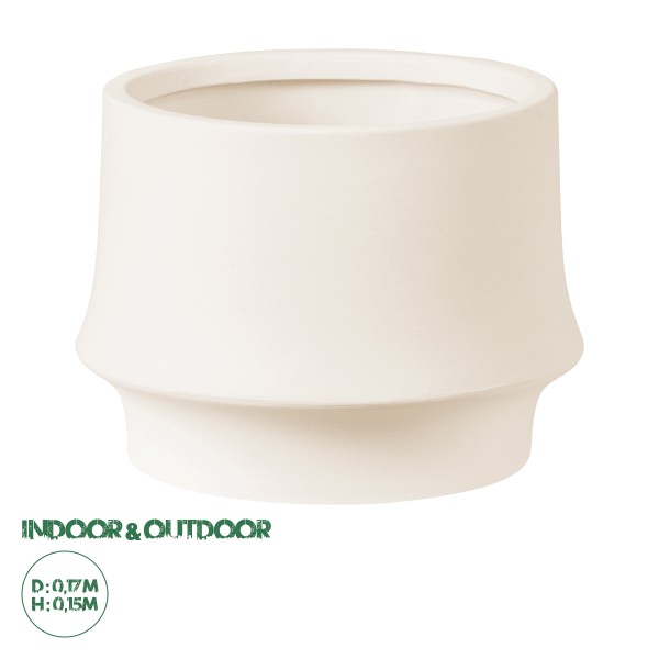 GloboStar® Artificial Garden VENICE 20448 Πήλινο Κεραμικό Κασπώ Γλάστρα - Flower Pot Μπεζ  Φ17cm x Υ15cm