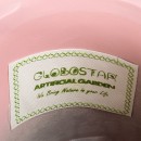 GloboStar® Artificial Garden RETHYMNO 20456 Πήλινο Κεραμικό Κασπώ Γλάστρα - Flower Pot Ροζ με Χρυσό Φ17cm x Υ17cm