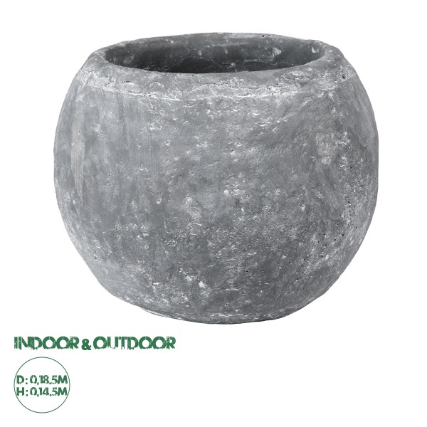 GloboStar® Artificial Garden ALONISSOS 20458 Τσιμεντένιο Κασπώ Γλάστρα - Flower Pot Γκρι Φ18.5cm x Υ14.5cm