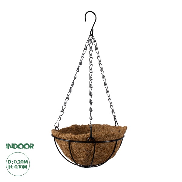 GloboStar® Artificial Garden SALAMINA 20479 Κρεμαστό Κασπώ Γλάστρα - Flower Pot από Φλοιό Καρύδας Καφέ Φ20cm x Υ10cm