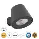 GloboStar® GARDENIA 60798 Φωτιστικό Τοίχου - Απλίκα Αρχιτεκτονικού Φωτισμού Εσωτερικού/Εξωτερικού Χώρου Up or Down LED 7W 700lm 60° AC220-240V Αδιάβροχο IP65 - Σώμα Αλουμινίου & Tempered Glass - Μ9.5 x Π13 x Υ7.7cm - Θερμό Λευκό 2700K - Γκρι Ανθρακί - Bri