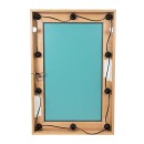 GloboStar® MAKEUP MIRROR-60x90-1 Μοντέρνος Καθρέπτης Μακιγιάζ με Πλαίσιο Φυσικού Ξύλου με Διακόπτη On/Off 10 x E27 AC220-240V - Μ60 x Π7 x Υ90cm - Μπεζ Δρυς