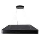 GloboStar® KAMALA 61210-S Πλαφονιέρα Οροφής LED CCT 100W 11020lm 120° AC 220-240V - Εναλλαγή Φωτισμού μέσω Τηλεχειριστηρίου All In One Ψυχρό 6000k+Φυσικό 4500k+Θερμό 2700k Dimmable Μ80 x Π80 x Υ8cm- Μαύρο - 3 Years Warranty