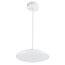 GloboStar® BARON 61252 Κρεμαστή Πλαφονιέρα Οροφής LED CCT 12W 1440lm 120° AC 220-240V - Εναλλαγή Φωτισμού μέσω Διακόπτη On/Off All In One Ψυχρό 6000k+Φυσικό 4500k+Θερμό 2700k Φ25 x Υ8cm - Λευκό - 3 Years Warranty