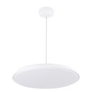 GloboStar® BARON 61255 Κρεμαστή Πλαφονιέρα Οροφής LED CCT 24W 2880lm 120° AC 220-240V - Εναλλαγή Φωτισμού μέσω Διακόπτη On/Off All In One Ψυχρό 6000k+Φυσικό 4500k+Θερμό 2700k Φ40 x Υ10cm - Λευκό - 3 Years Warranty