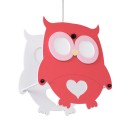 GloboStar® OWL 61576 Μοντέρνο Παιδικό Κρεμαστό Φωτιστικό Οροφής Μονόφωτο 1 x E27 Κόκκινο PVC Φιγούρα Κουκουβάγια Μ29.5 x Π15.5 x Υ30.5cm