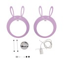 GloboStar® BUNNY 61577 Μοντέρνο Παιδικό Κρεμαστό Φωτιστικό Οροφής Μονόφωτο 1 x E27 Ροζ PVC Φιγούρα Λαγουδάκι Μ27.2 x Π15.5 x Υ40cm