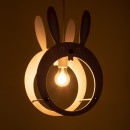 GloboStar® BUNNY 61577 Μοντέρνο Παιδικό Κρεμαστό Φωτιστικό Οροφής Μονόφωτο 1 x E27 Ροζ PVC Φιγούρα Λαγουδάκι Μ27.2 x Π15.5 x Υ40cm