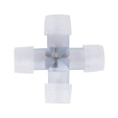 GloboStar® 70662 Σύνδεσμος Cross (+) για Μονόχρωμο Φωτοσωλήνα LED 360° Degree DC 230V 2 Pin Αδιάβροχος IP68