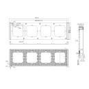 GloboStar® 80086 SONOFF SwitchMan M5-80 Wall Frame 4 Way - L29.9 X W8.6 X H1.48CM