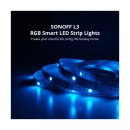 GloboStar® 80098 SONOFF L3-5M RGB Smart LED Strip Light WiFi 2.4GHz 90 SMD/5M 5050 5m Roll & Power Adapter DC 5V Max 10W