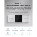 GloboStar® 80130  SONOFF T2EU1C-RF - 433MHz Wireless Smart Wall Touch Button Switch AC 100-240V Max 2A (2A/Way) 1 Way - RF Series