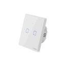 GloboStar® 80131  SONOFF T2EU2C-RF - 433MHz Wireless Smart Wall Touch Button Switch AC 100-240V Max 4A (2A/Way) 2 Way - RF Series