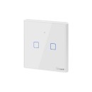 GloboStar® 80131  SONOFF T2EU2C-RF - 433MHz Wireless Smart Wall Touch Button Switch AC 100-240V Max 4A (2A/Way) 2 Way - RF Series