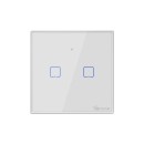 GloboStar® 80131  SONOFF T2EU2C-RF - 433MHz Wireless Smart Wall Touch Button Switch AC 100-240V Max 4A (2A/Way) 2 Way - RF Series