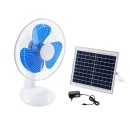 GloboStar® SOLARI-FAN 85353 Solar Fan Αυτόνομος Ηλιακός Επιτραπέζιος Ανεμιστήρας 25W 2 Λειτουργιών Ρεύματος με AC 220-240V ή με Φωτοβολταϊκό Panel 9V 12W & Επαναφορτιζόμενη Μπαταρία Li-ion 7.4V 4400mAh - 3 Ταχύτητες - IP20 - Μ24 x Π36 x Υ49cm - Λευκό & Μπ