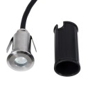 GloboStar® UNDERGROUND-GENA 90199 Χωνευτό Φωτιστικό Σποτ Δαπέδου LED 1W 80lm 5° DC 24V Αδιάβροχο IP68 Φ3 x Υ6cm Μπλε - Ανοξείδωτο Ατσάλι - 3 Years Warranty