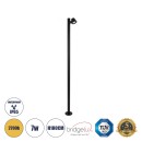 GloboStar® GARDENIA 60511 Φωτιστικό Κήπου - Πάρκου - Πλατείας - Κολωνάκι Αρχιτεκτονικού Φωτισμού Εξωτερικού Χώρου LED 7W 700lm 60° AC220-240V Αδιάβροχο IP65 - Σώμα Αλουμινίου & Tempered Glass - Μ15 x Π18 x Υ180cm - Θερμό Λευκό 2700K - Μαύρο - Bridgelux Ch