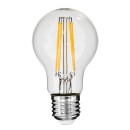 GloboStar® 99007 Λάμπα LED Long Filament E27 A60 Γλόμπος 8W 800lm 360° AC 220-240V IP20 Φ6 x Υ10.5cm Θερμό Λευκό 2700K με Διάφανο Γυαλί - Dimmable - 3 Χρόνια Εγγύηση