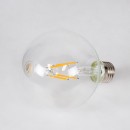 GloboStar® 99009 Λάμπα LED Long Filament E27 G95 Γλόμπος 4W 400lm 360° AC 220-240V IP20 Φ9.5 x Υ13.5cm Θερμό Λευκό 2700K με Διάφανο Γυαλί - Dimmable - 3 Years Warranty