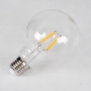 GloboStar® 99009 Λάμπα LED Long Filament E27 G95 Γλόμπος 4W 400lm 360° AC 220-240V IP20 Φ9.5 x Υ13.5cm Θερμό Λευκό 2700K με Διάφανο Γυαλί - Dimmable - 3 Years Warranty