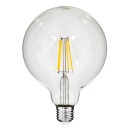 GloboStar® 99013 Λάμπα LED Long Filament E27 G125 Γλόμπος 8W 800lm 360° AC 220-240V IP20 Φ12.5 x Υ18cm Θερμό Λευκό 2700K με Διάφανο Γυαλί - Dimmable - 3 Years Warranty