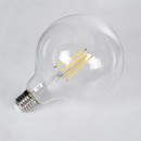 GloboStar® 99013 Λάμπα LED Long Filament E27 G125 Γλόμπος 8W 800lm 360° AC 220-240V IP20 Φ12.5 x Υ18cm Θερμό Λευκό 2700K με Διάφανο Γυαλί - Dimmable - 3 Years Warranty